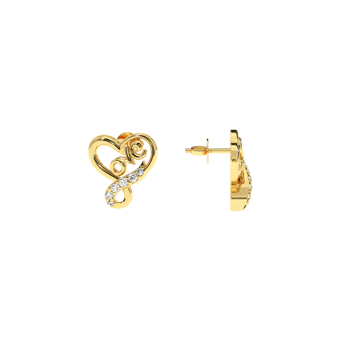 SolitaireKart 0.28 Carat Lab Grown Diamond Infinity Heart Earrings
